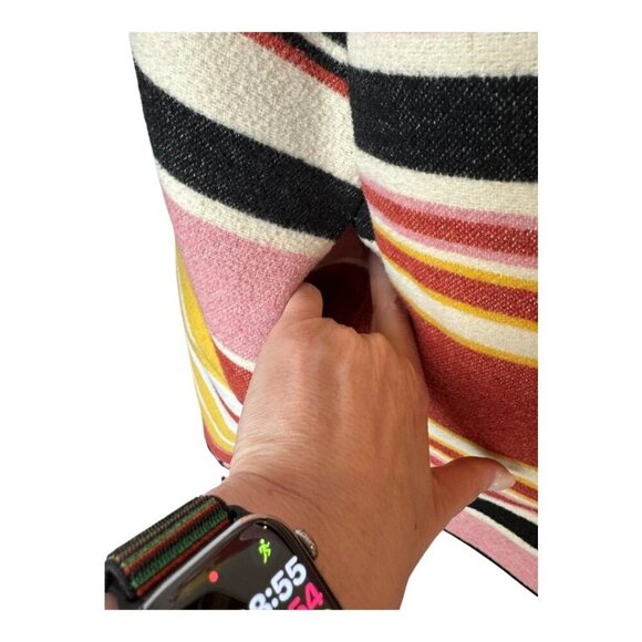 Rebecca Minkoff Coat Women Medium‎ Red Aztec Kahlo Open Front Striped Luxury - Picture 8 of 11